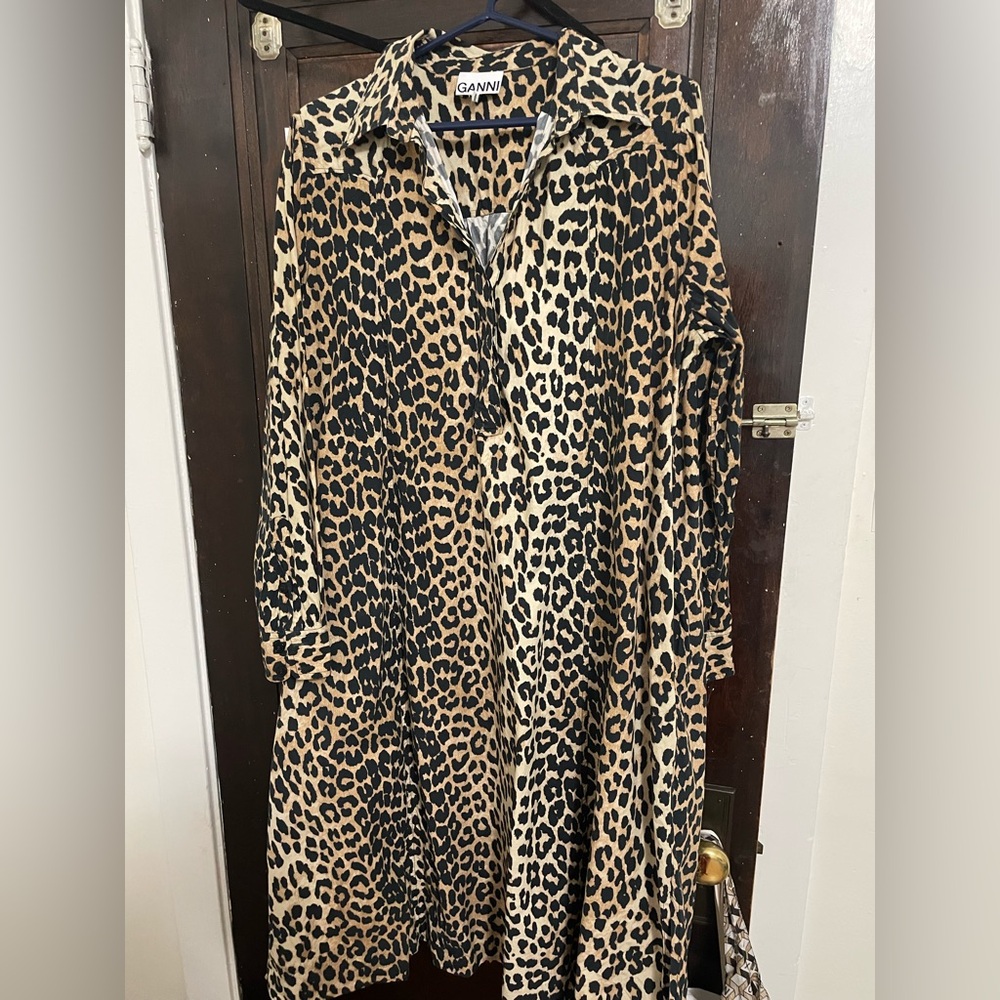 Ganni Leopard Print Dress, fits like XL or 14